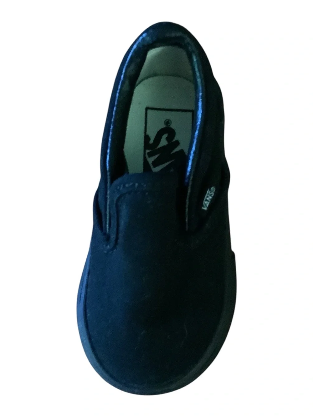 Vans Toddler Classic Slip-On Shoes – Black on Black – Size 4